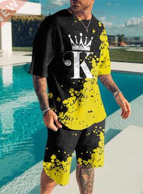 2021 summer men	s short-sleeved D nd printing T-shirt
