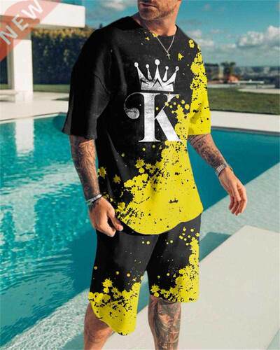 2021 summer men	s short-sleeved D nd printing T-shirt