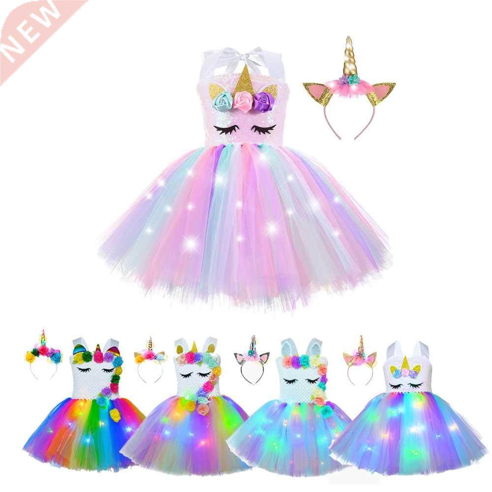 Girl Unicorn Dresses for Girls Tutu Princess Party Dresses w