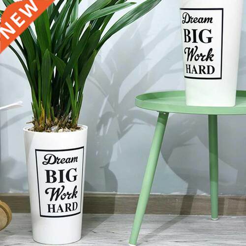 Plant Pot Cover Indoor Plastic Rattan Flower Cover Round Mo