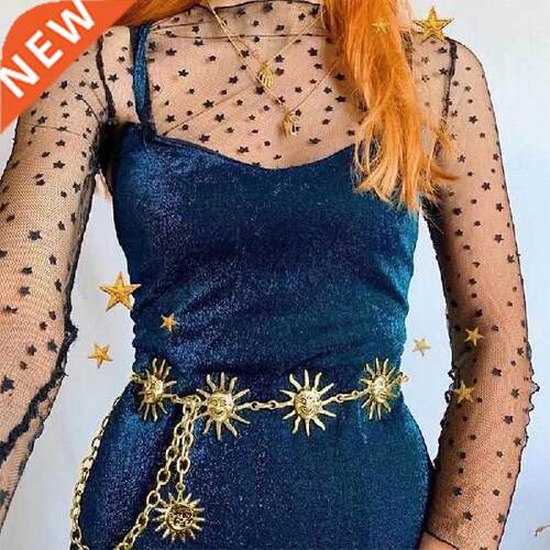 2022 New Harajuku Punk Moon Metal Belts Women Vintage High