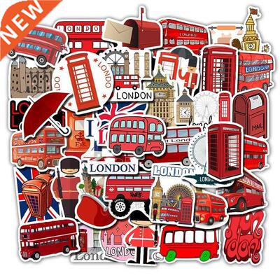 50Pcs England Landmark British London Bus ers Telephone Deco