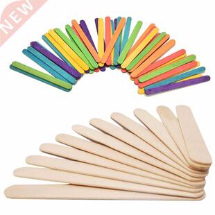 50 PCS Natural Wood Popsicle Sticks Wooden Popsicle Stick Ho
