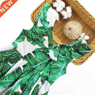 Sundress For Grls Leaf Beach Dress Kds Sveless Dress Su