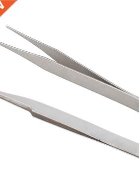 2 Pcs Tweezer: 1 Pcs Fine Point Silver Pointy Straight Tweez