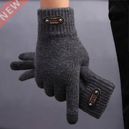 Winter Autumn Men Knitted Gloves Touch Screen High Quality W