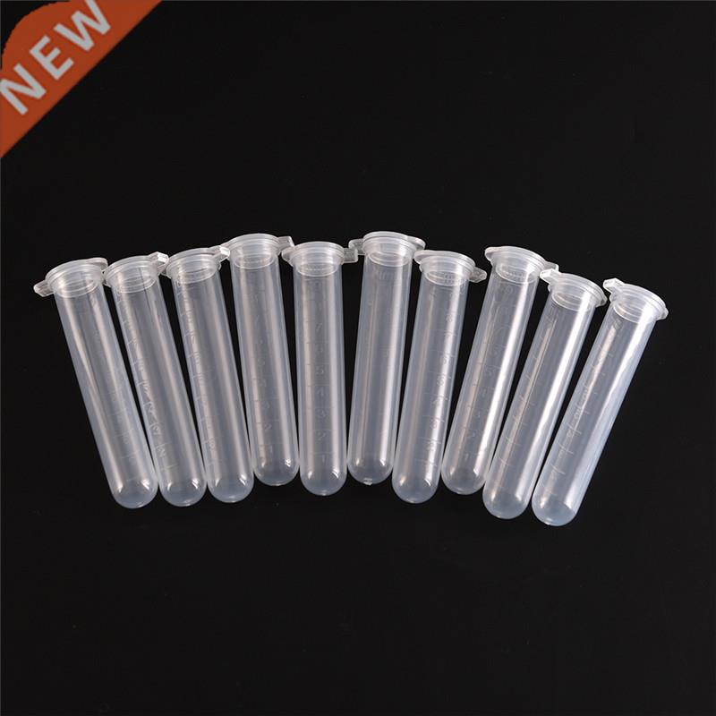 10pcs Clear Micro Plastic Test Tube Centrifuge Vial Snap Cap
