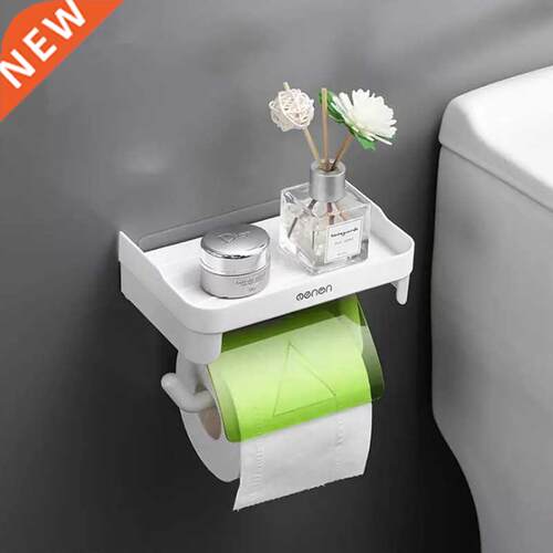 Wall Mount Roll Paper Storage Rack Multi-function Toilet