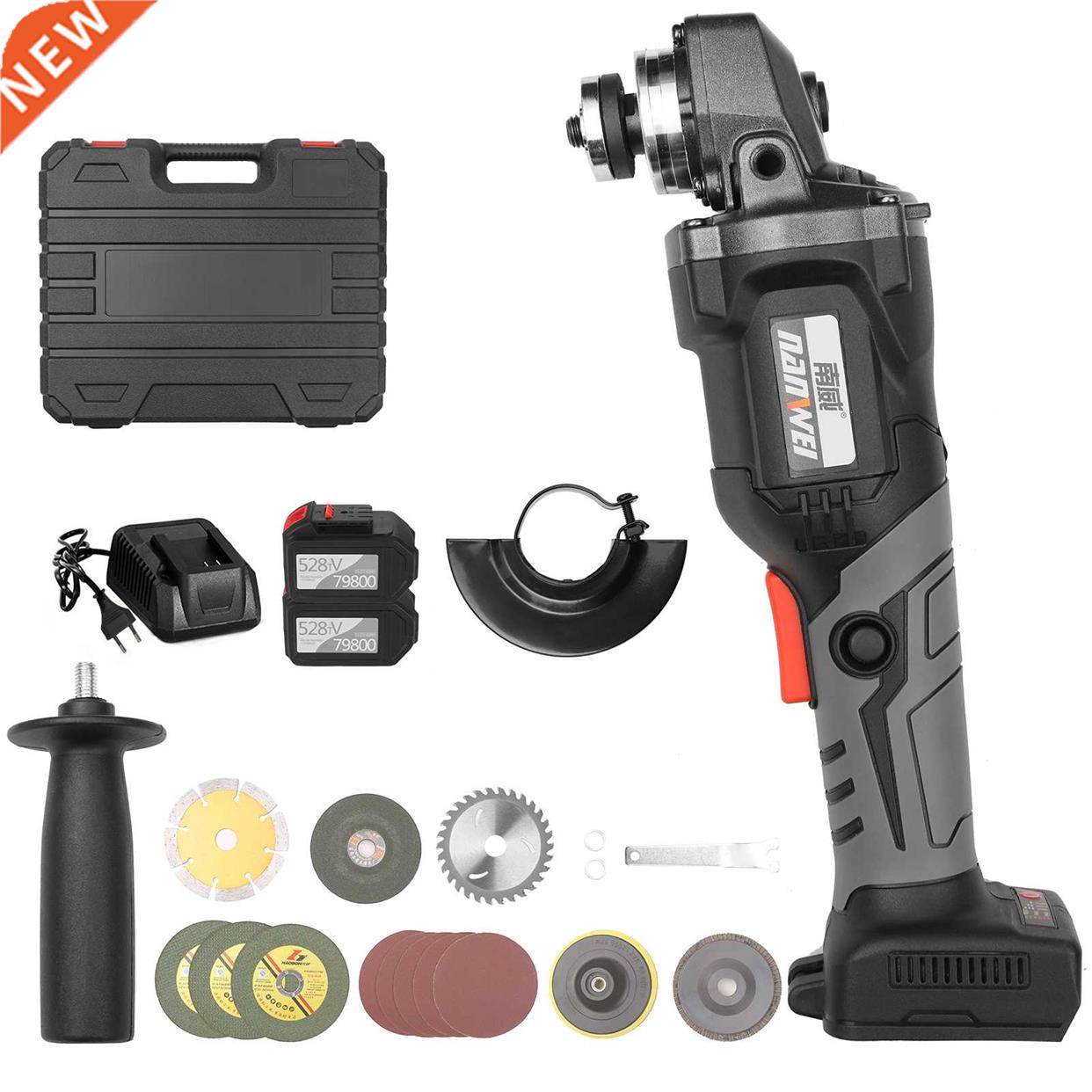 1980W 100mm Variable Speed Cordless Impact Angle Grin Pow