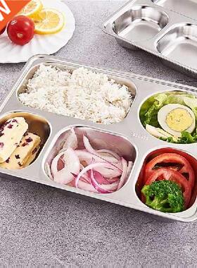 Stainless Steel Divided Dinner Tray Lunch Container Food