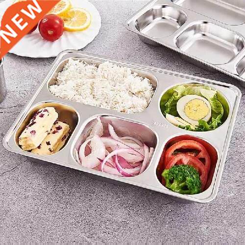 Stainless Steel Divided Dinner Tray Lunch Container Food
