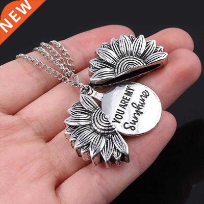 You Are My Sunshine Flower Necklace For Women Open Locket S
