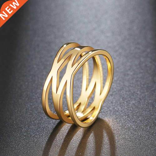 Stainless Steel Double Cross Rings Classic Bohemian Retro St