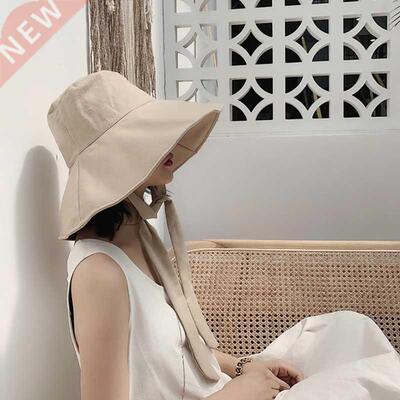 2021 New Spring Summer Large Brim Fisherman Hat Women Cotton