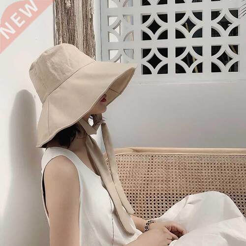 2021 New Spring Summer Large Brim Fisherman Hat Women Cotton