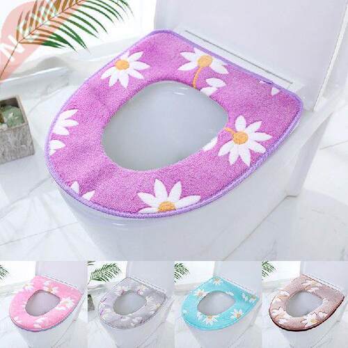 Winter Thick Toilet Mat Coral Fleece Soft Toilet Seat Cover