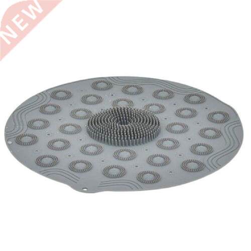 Gray Bathroom Mat Anti-slip Sucker Round Silicone Bathing