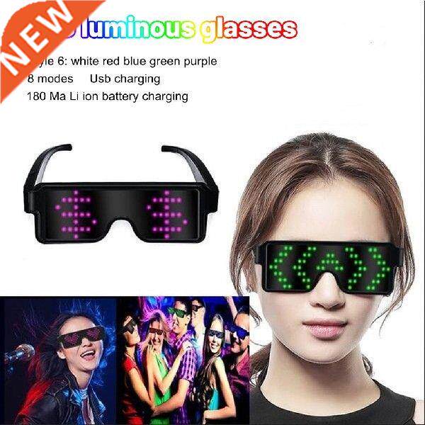 1PCS LED Flash Party Glasses Protection USB Charging