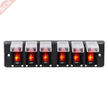 6 Gang DC 12V Rocker Circuit Breakers Button Toggle Switch P