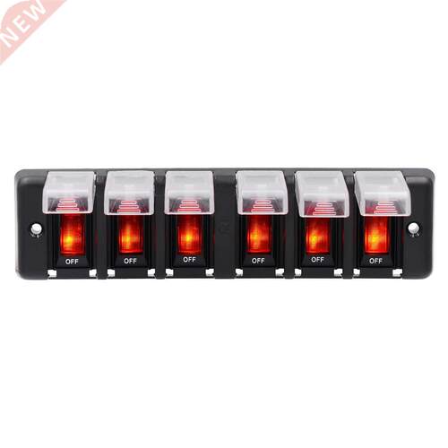 6 Gang DC 12V Rocker Circuit Breakers Button Toggle Switch P