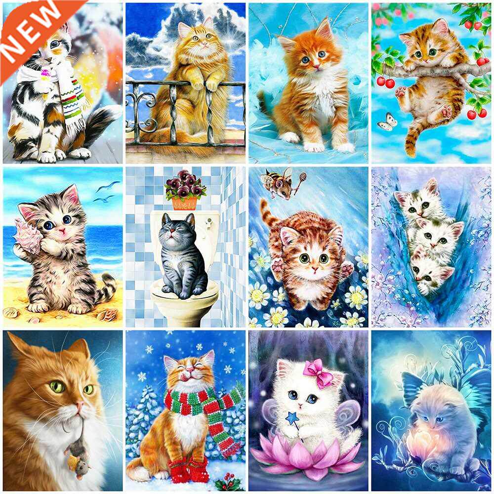 Evershine 5D  Diamond Painting Full Square Cat Rhinestone