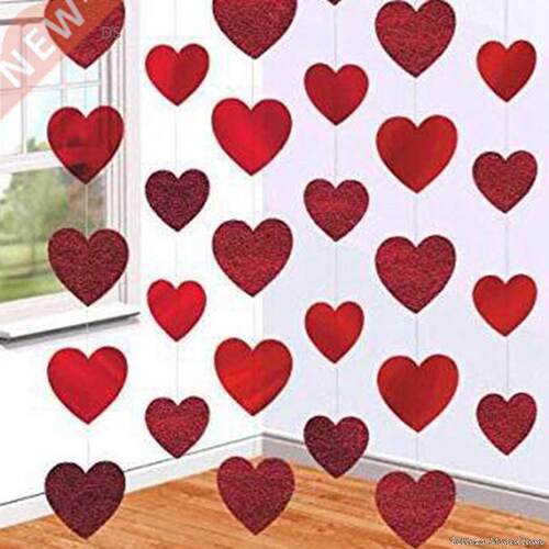 Red Hearts Hanging String Garland  Valentine's Day Garla