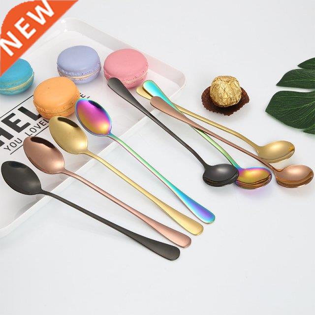 2021 New Vacuum Plating Stainless Steel Coffee Spoon Long Ha