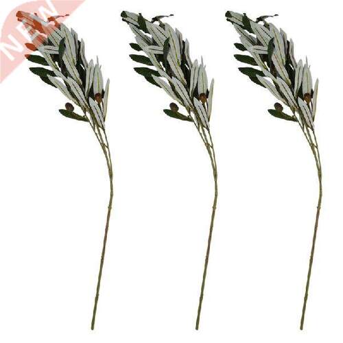 X Artificial Olive Leaf Green Plants Fruits Branches Fake