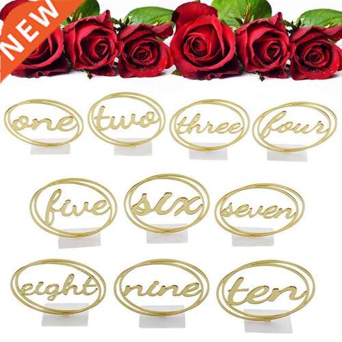 Table Number Signs 1-10 Numbers with Hollowed Out for Partie