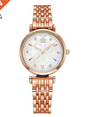 Shengke Brand Luxury Bracelet Women Watch Rosegold Wristwat