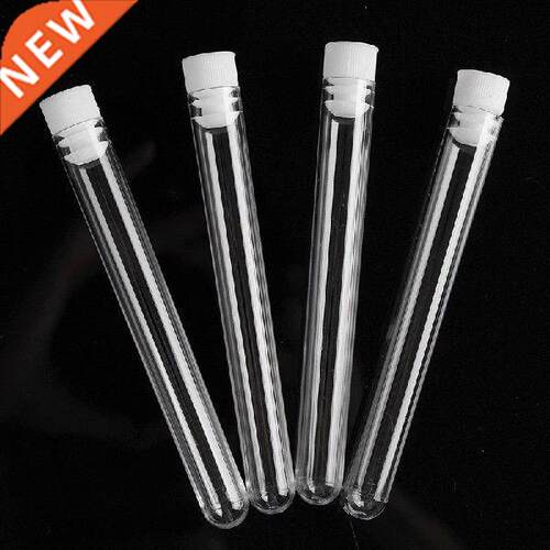 50PCS Clear Plastic Test Tube Round Bottom Tube with Cap