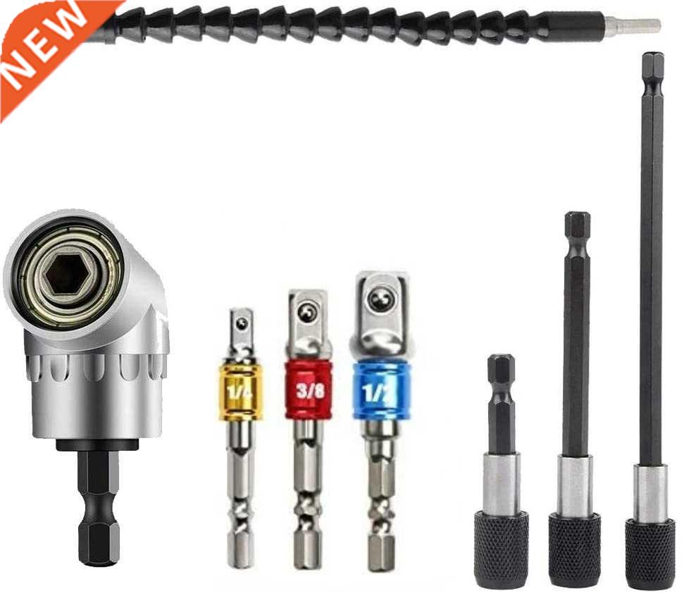 1/4'' 105 Degree Right Angle Drill+1/4 Extension Bar Hex Sha