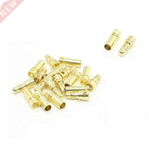 10 Pairs Gold Tone Metal Banana Bullet Plug Male Female Conn