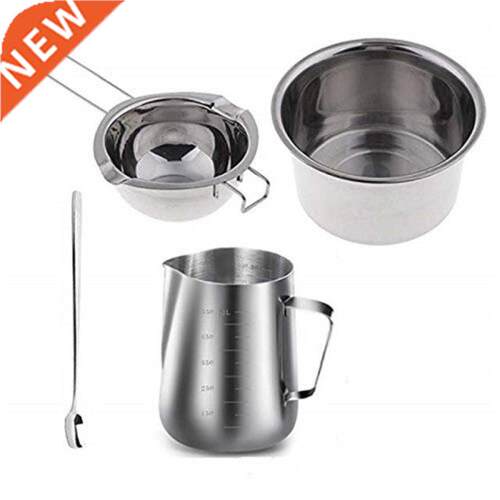 4 Set Stainless Steel Double Boiler Long Handle Wax Melting
