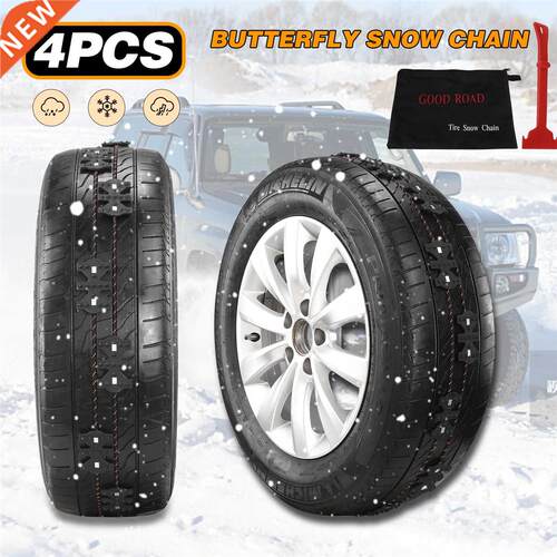 4pcs Winter Car Emergency Chain Non-slip Universal Black Sno