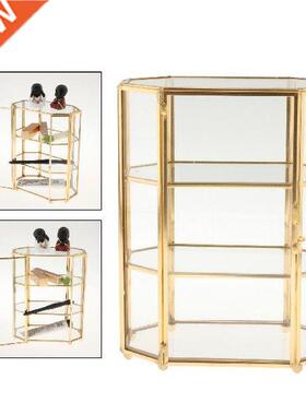 3-Tier Jewelry Trinket Glass Gold Box Necklace Ring
