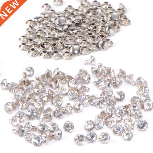 100pcs  nail with diament rhinestone rivet brilliant 7mm