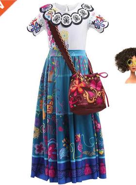 Girls Encanto Mirabel Cosplay Dress Costume for Halloween Pr
