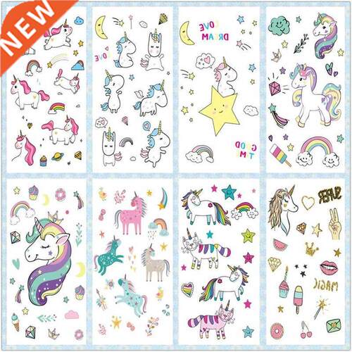 Rocooart Cartoon Unicorn Tattoo For Kid Cute Fake Taty Child