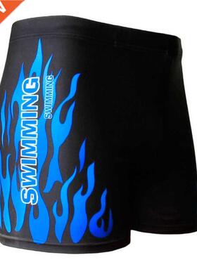 Flame Pattern Men Male Swimming Swimwear Shorts Bathing Suit