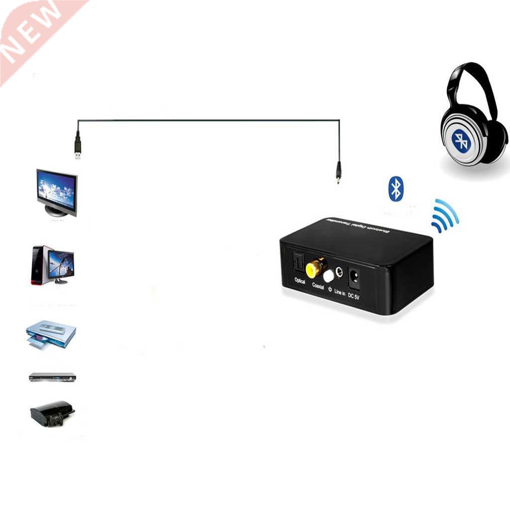 bluetooth transmitter aux 3.5mm/optical toslink audio for tv