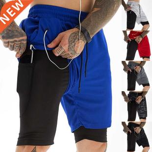 2022 Running Shorts Men Fitness Gym Training Sports Shorts Q