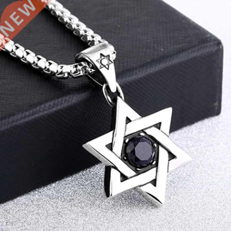 Fashion Mysterious Style Zircon Six Pointed Star Pendant Nec
