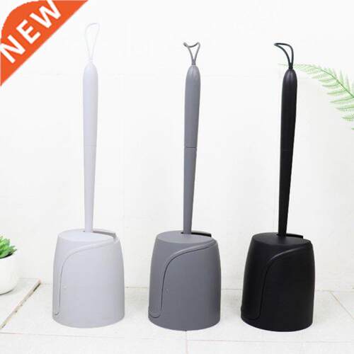 Toilet Brush Set Silicone No Dead Corner Soft Bristles Long