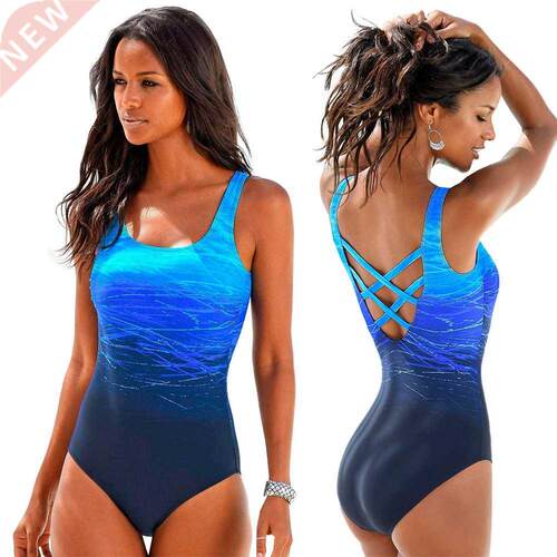 Mujer Mayo Push Up Swimwear Criss Cross Back One-piece Beach