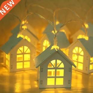 2M 10LEDs Holiday String Light Garland Wood House LED Beads
