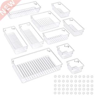 10 Pcs Desk Drawer Organiser Trays, 5-Size Versatile Storage