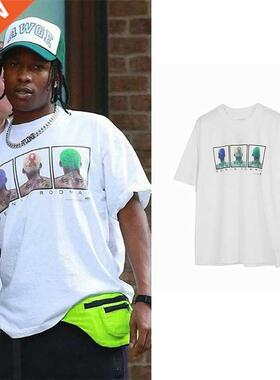 Travis scott t shirt dennis rodman hiphop sreetwear men vint