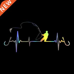 Car Sticker D Heartbeat Fishing Car Styling F Decorative