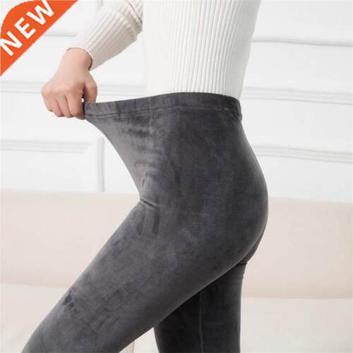 YRRETY Winter Leggings Knitting Velvet Casual High Elastic W